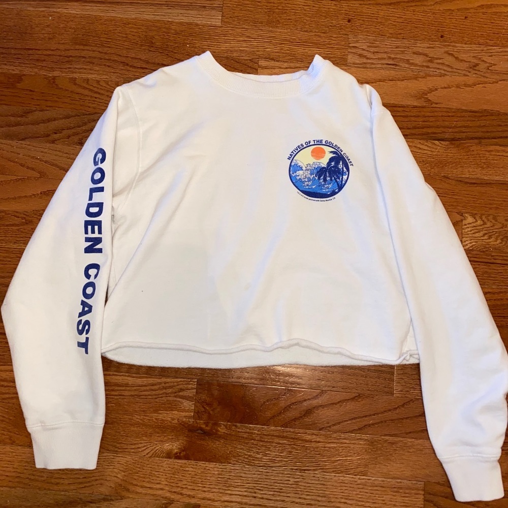 Brandy Melville Golden Coast Cropped Sweatshirt